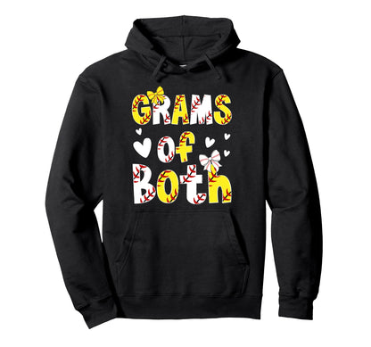 Grams Both Proud Softball Baseball Hoodie - Unique Graphic for Adults - T-Shirt, Sweatshirt, Hoodie