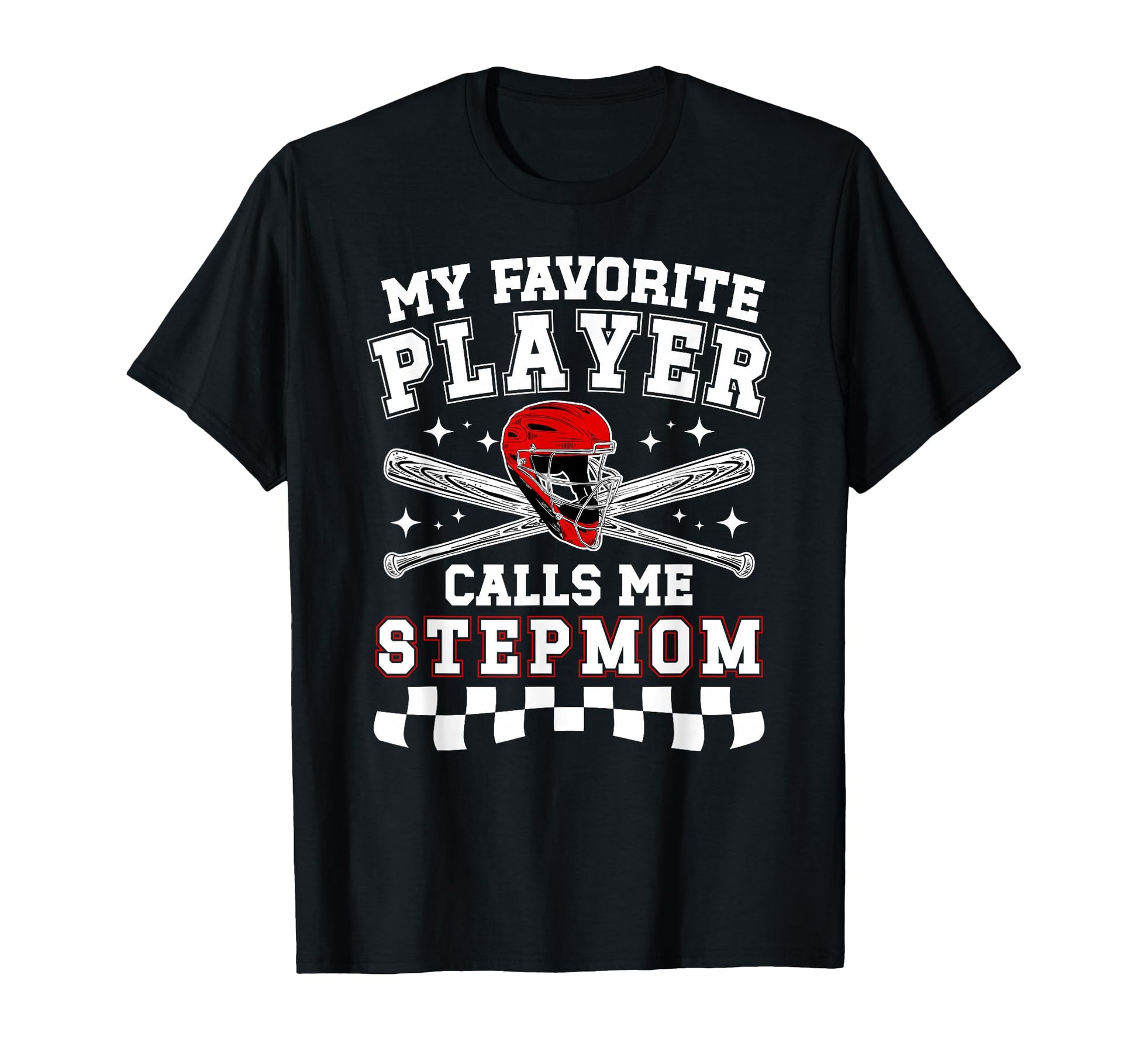 Proud Baseball Stepmom Baseball T-Shirt - Novelty Apparel for Adults - T-Shirt, Sweatshirt, Hoodie