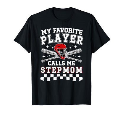 Proud Baseball Stepmom Baseball T-Shirt - Novelty Apparel for Adults - T-Shirt, Sweatshirt, Hoodie