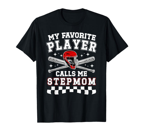 Proud Baseball Stepmom Baseball T-Shirt - Novelty Apparel for Adults - T-Shirt, Sweatshirt, Hoodie