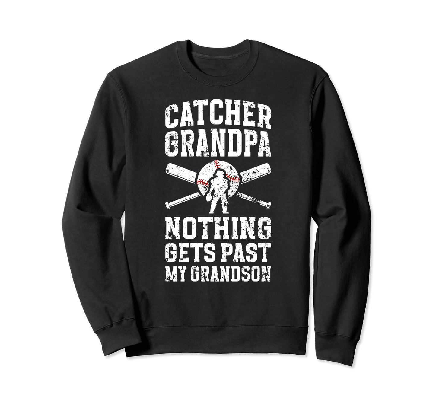 Proud Baseball Catcher Grandpa Sweatshirt - Minimalist Print Men Women - T-Shirt, Sweatshirt, Hoodie