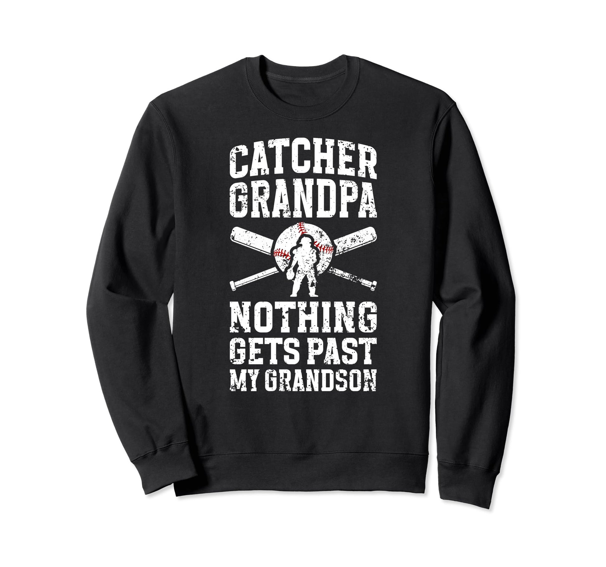 Proud Baseball Catcher Grandpa Sweatshirt - Minimalist Print Men Women - T-Shirt, Sweatshirt, Hoodie