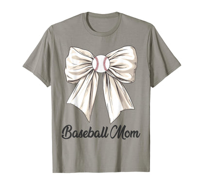 Baseball Mom Coquette Bow Baseball T-Shirt - Custom Art Print Men Women - T-Shirt, Sweatshirt, Hoodie