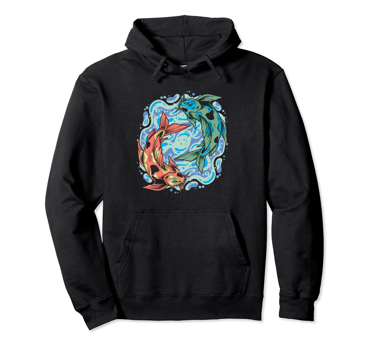 Vaporwave Big Wave Koi Fish Yin And Hoodie - Streetwear Style Men Women - T-Shirt, Sweatshirt, Hoodie