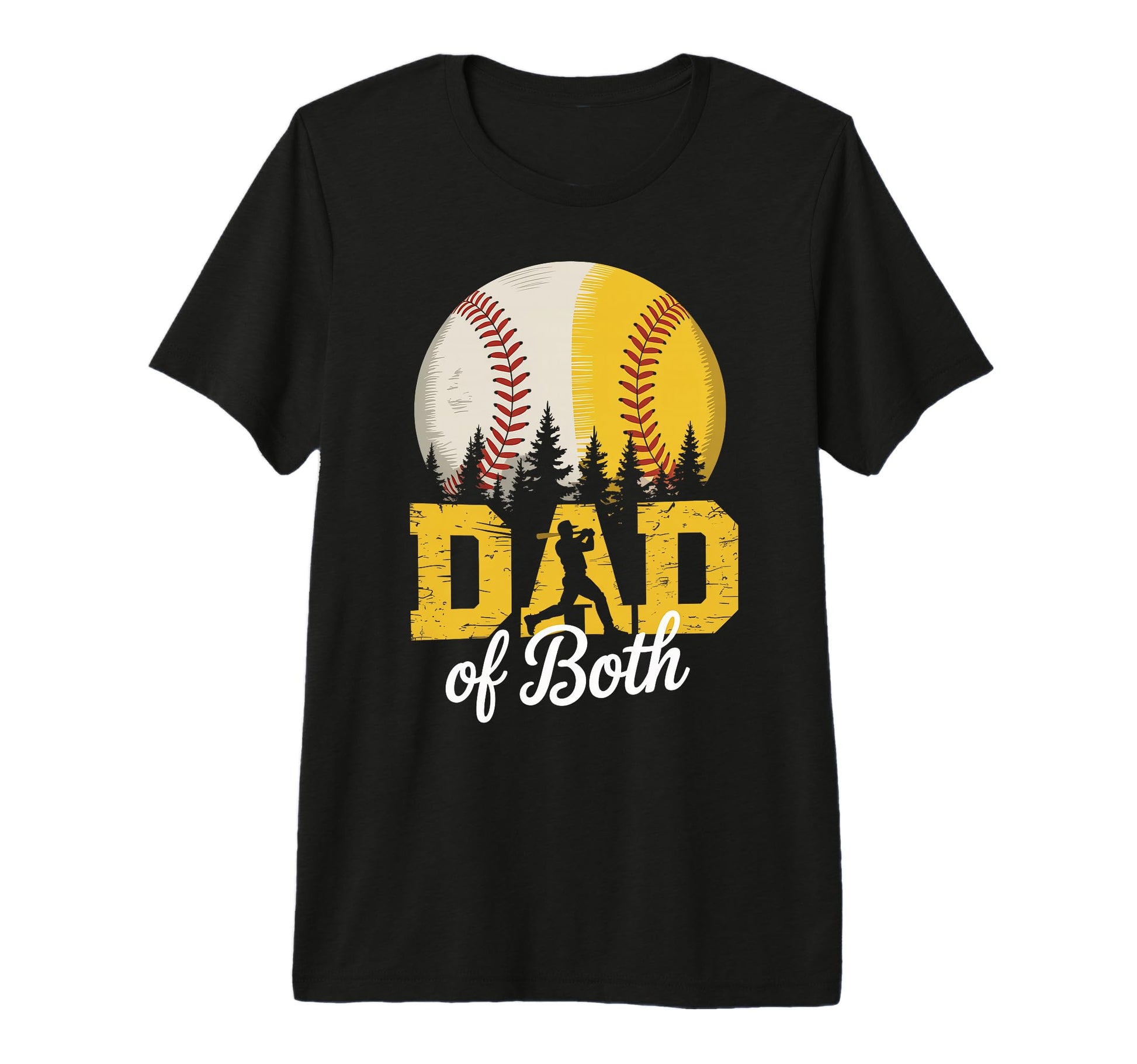 Dad Both Baseball Softball Fathers T-Shirt - Aesthetic Graphic Men Women - T-Shirt, Sweatshirt, Hoodie