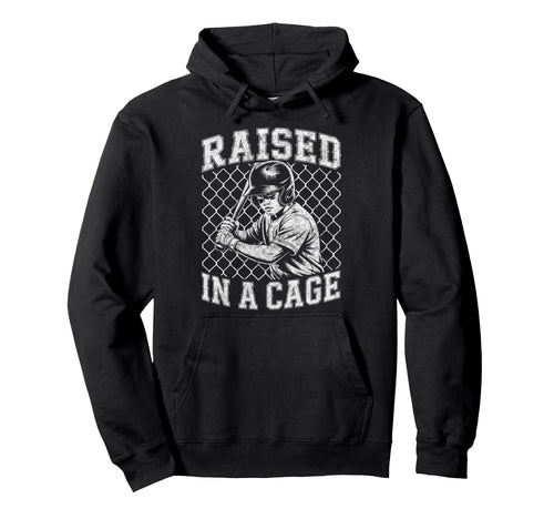 Funny Baseball Player Joke Raised Cage Hoodie - Unique Graphic for Adults - T-Shirt, Sweatshirt, Hoodie