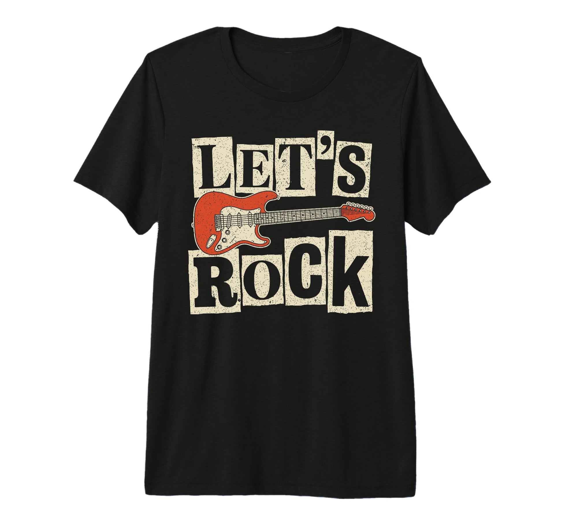Lets Rock Guitar Player Rock Music T-Shirt - Minimalist Print for Adults - T-Shirt, Sweatshirt, Hoodie