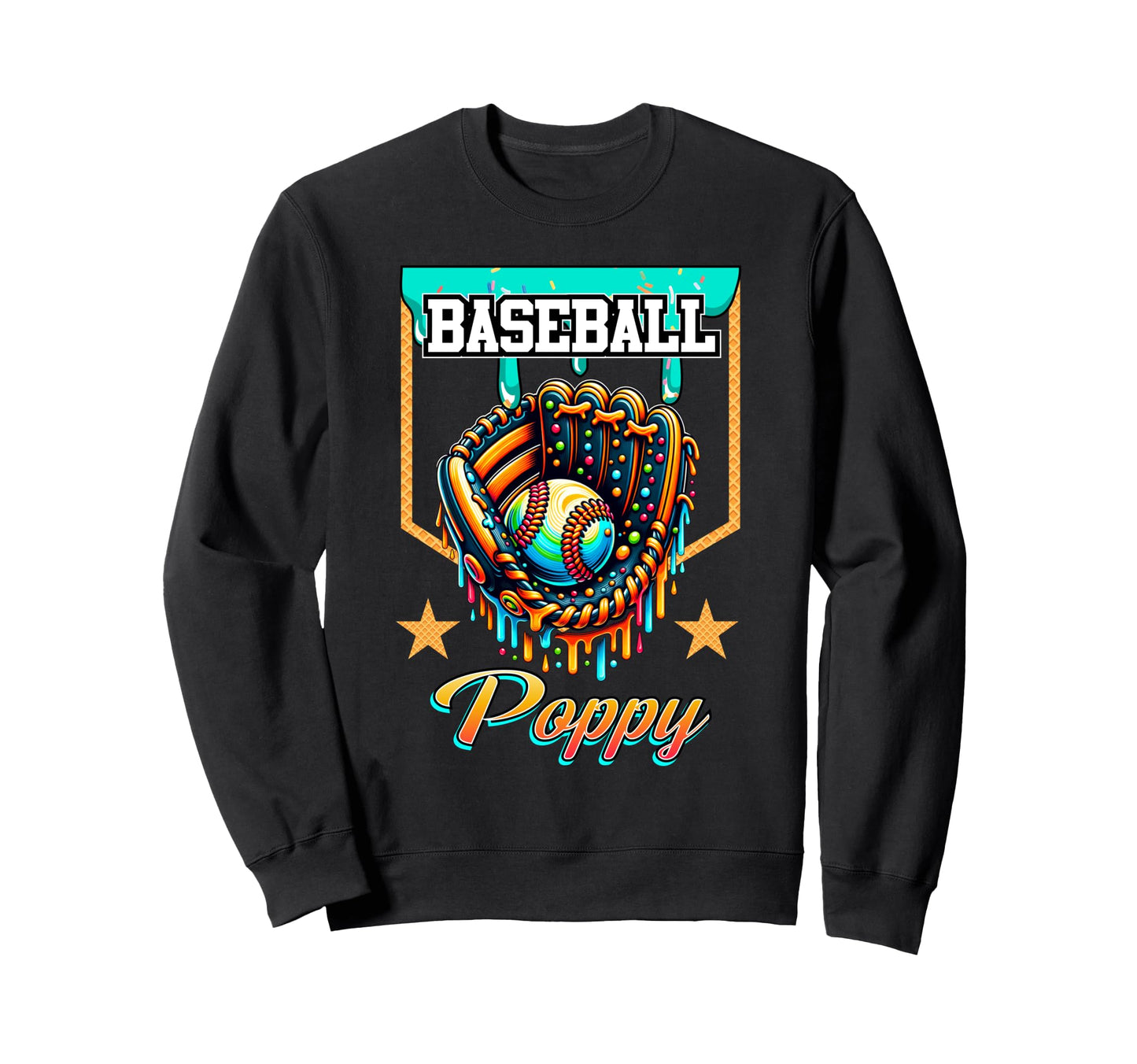 Baseball Drip Baseball Poppy Ice Sweatshirt - Unique Graphic Men Women - T-Shirt, Sweatshirt, Hoodie