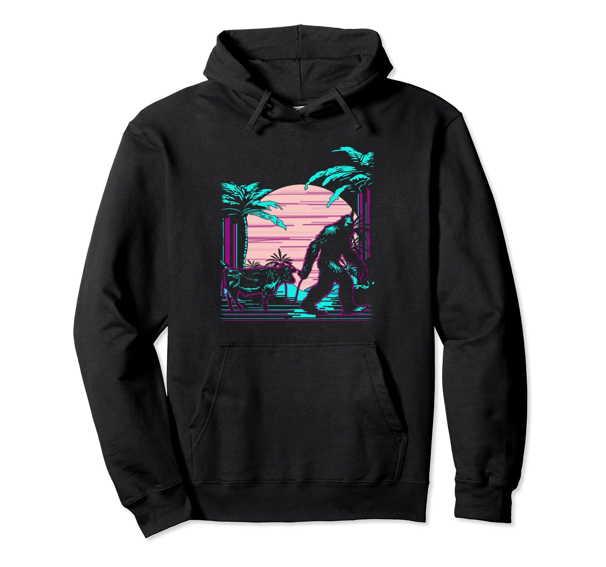Bigfoot Vaporwave Aesthetic 90S Hoodie - Trendy Graphic for Adults - T-Shirt, Sweatshirt, Hoodie