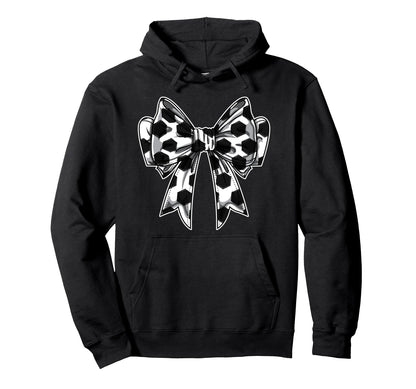 Soccer Ball Coquette Bow Game Day Hoodie - Fun Novelty Design Men Women - T-Shirt, Sweatshirt, Hoodie
