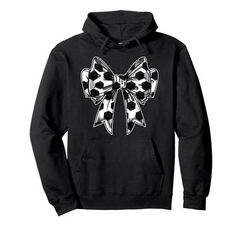 Soccer Ball Coquette Bow Game Day Hoodie - Fun Novelty Design Men Women - T-Shirt, Sweatshirt, Hoodie