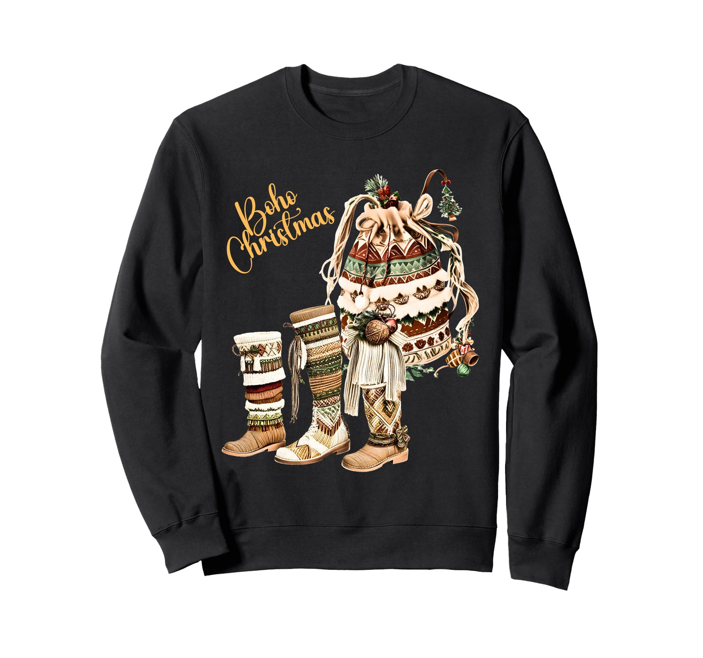 Boho Holiday Decor Sweatshirt - Minimalist Print Men Women - T-Shirt, Sweatshirt, Hoodie