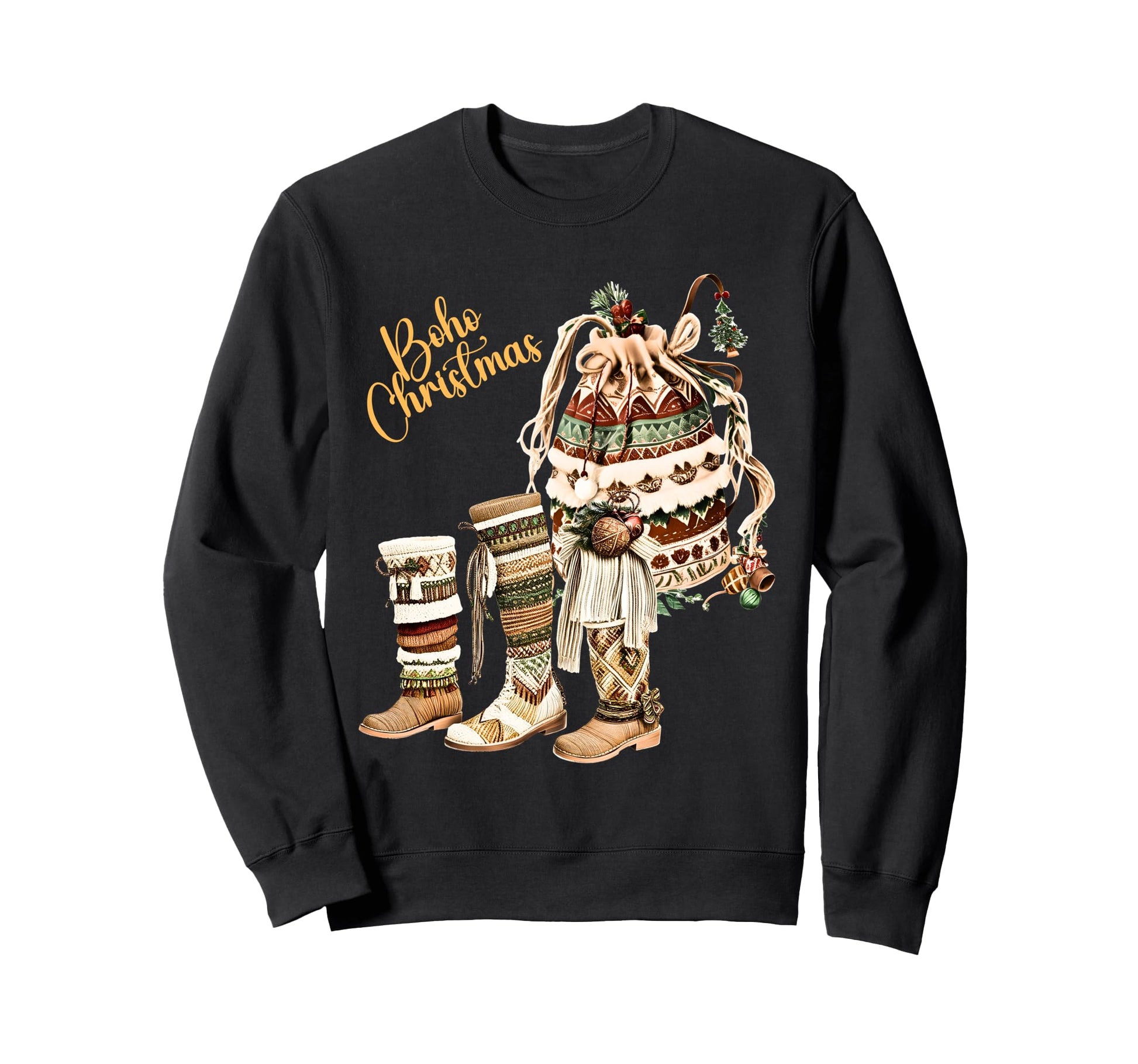 Boho Holiday Decor Sweatshirt - Minimalist Print Men Women - T-Shirt, Sweatshirt, Hoodie