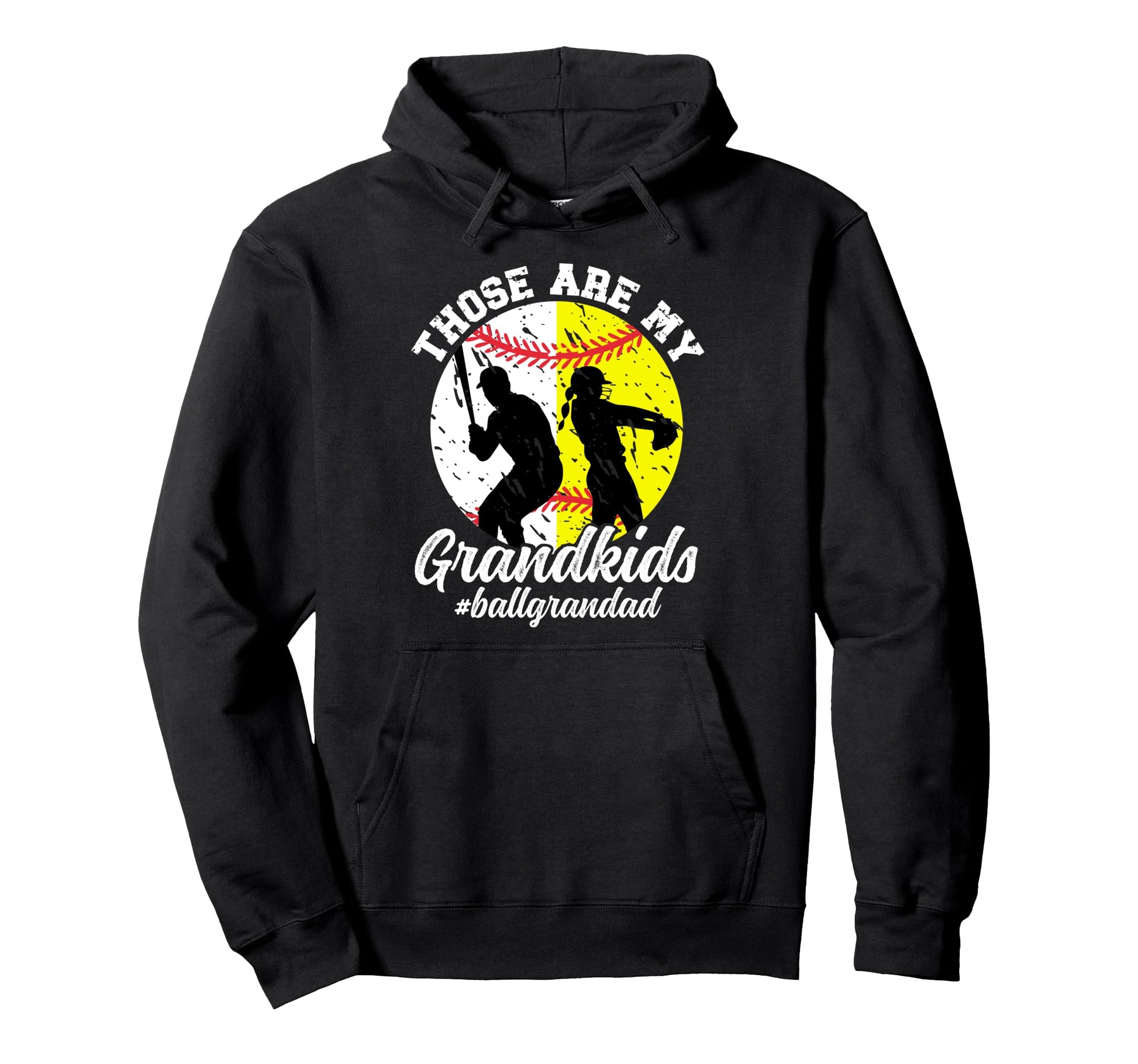 Ball Grandad Proud Baseball Softball Hoodie - Trendy Graphic Unisex - T-Shirt, Sweatshirt, Hoodie