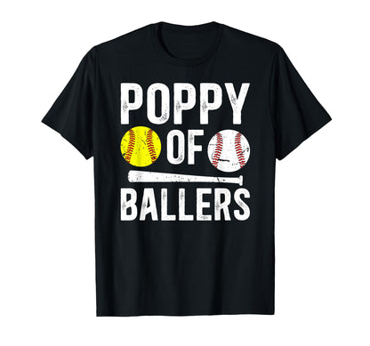Poppy Ballers Proud Baseball Softball T-Shirt - Custom Art Print Men Women - T-Shirt, Sweatshirt, Hoodie
