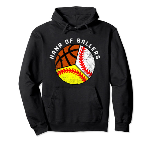 Nana Ballers Funny Baseball Hoodie - Casual Everyday Wear for Adults - T-Shirt, Sweatshirt, Hoodie