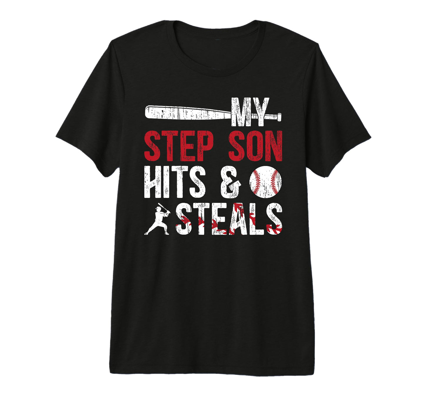 Mens My Stepson Baseball Stepdad T-Shirt - Minimalist Print Men Women - T-Shirt, Sweatshirt, Hoodie