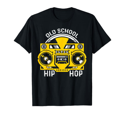 Old School Hip Hop Raised Music Lover T-Shirt - Novelty Apparel for Adults - T-Shirt, Sweatshirt, Hoodie