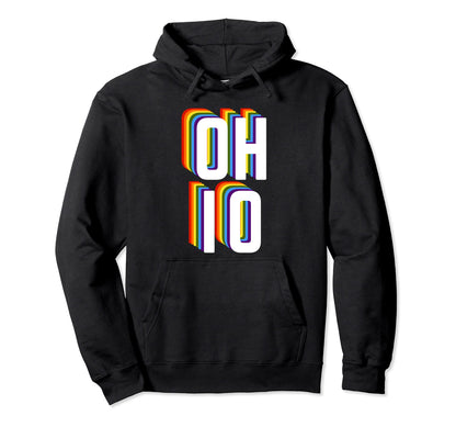 Ohio Rainbow Colorful State Ohio Oh Hoodie - Trendy Graphic for Adults - T-Shirt, Sweatshirt, Hoodie