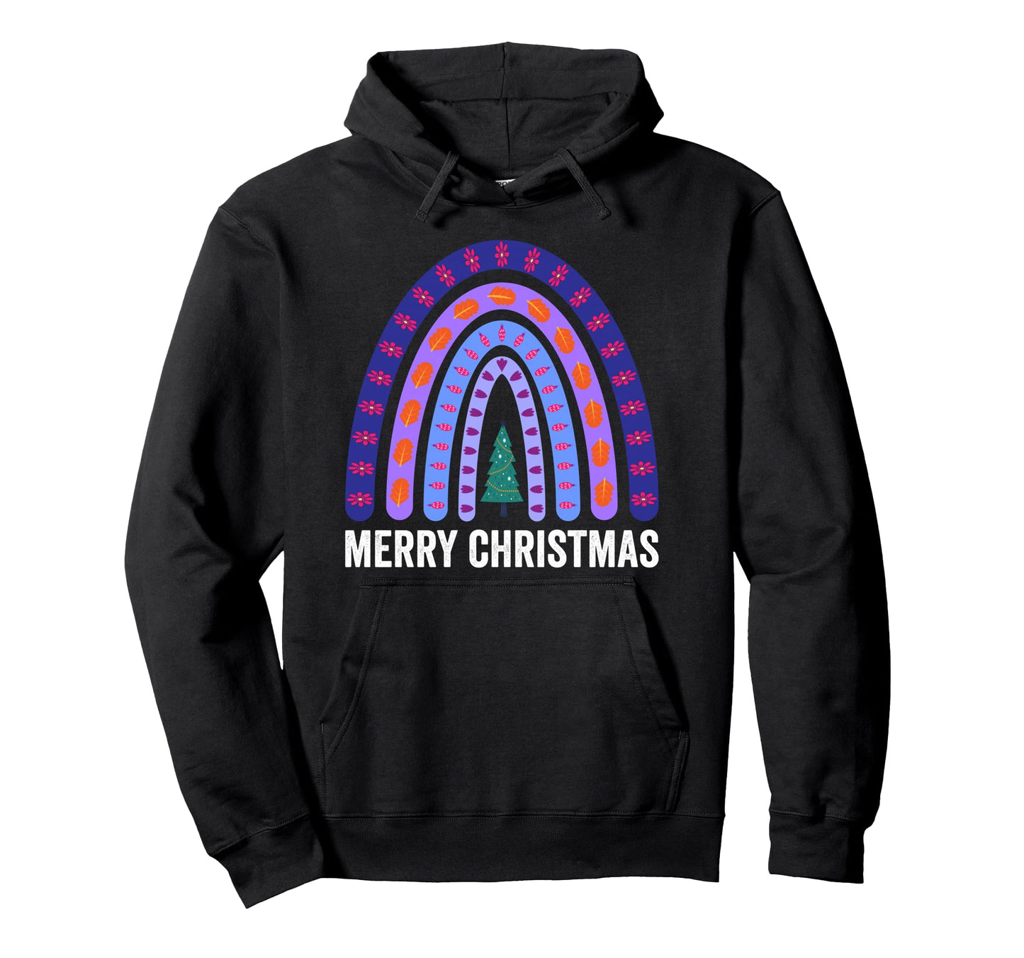 Rainbow Merry Hoodie - Aesthetic Graphic for Adults - T-Shirt, Sweatshirt, Hoodie