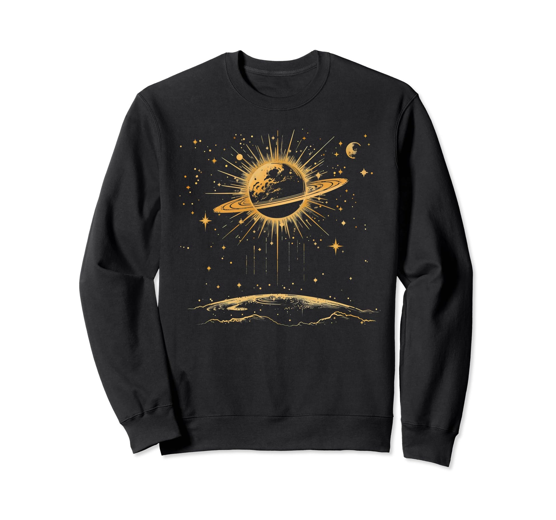 Celestial Minimalistic Boho Moon Sweatshirt - Unique Graphic Men Women - T-Shirt, Sweatshirt, Hoodie