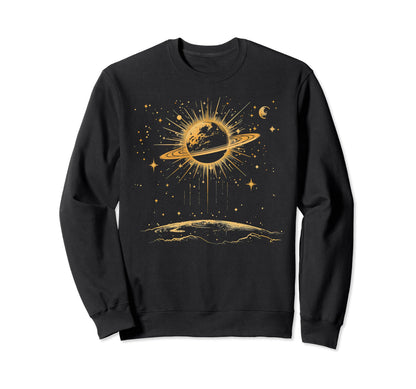 Celestial Minimalistic Boho Moon Sweatshirt - Unique Graphic Men Women - T-Shirt, Sweatshirt, Hoodie