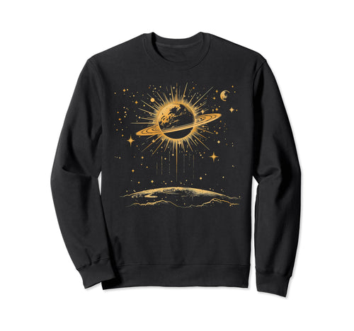 Celestial Minimalistic Boho Moon Sweatshirt - Unique Graphic Men Women - T-Shirt, Sweatshirt, Hoodie