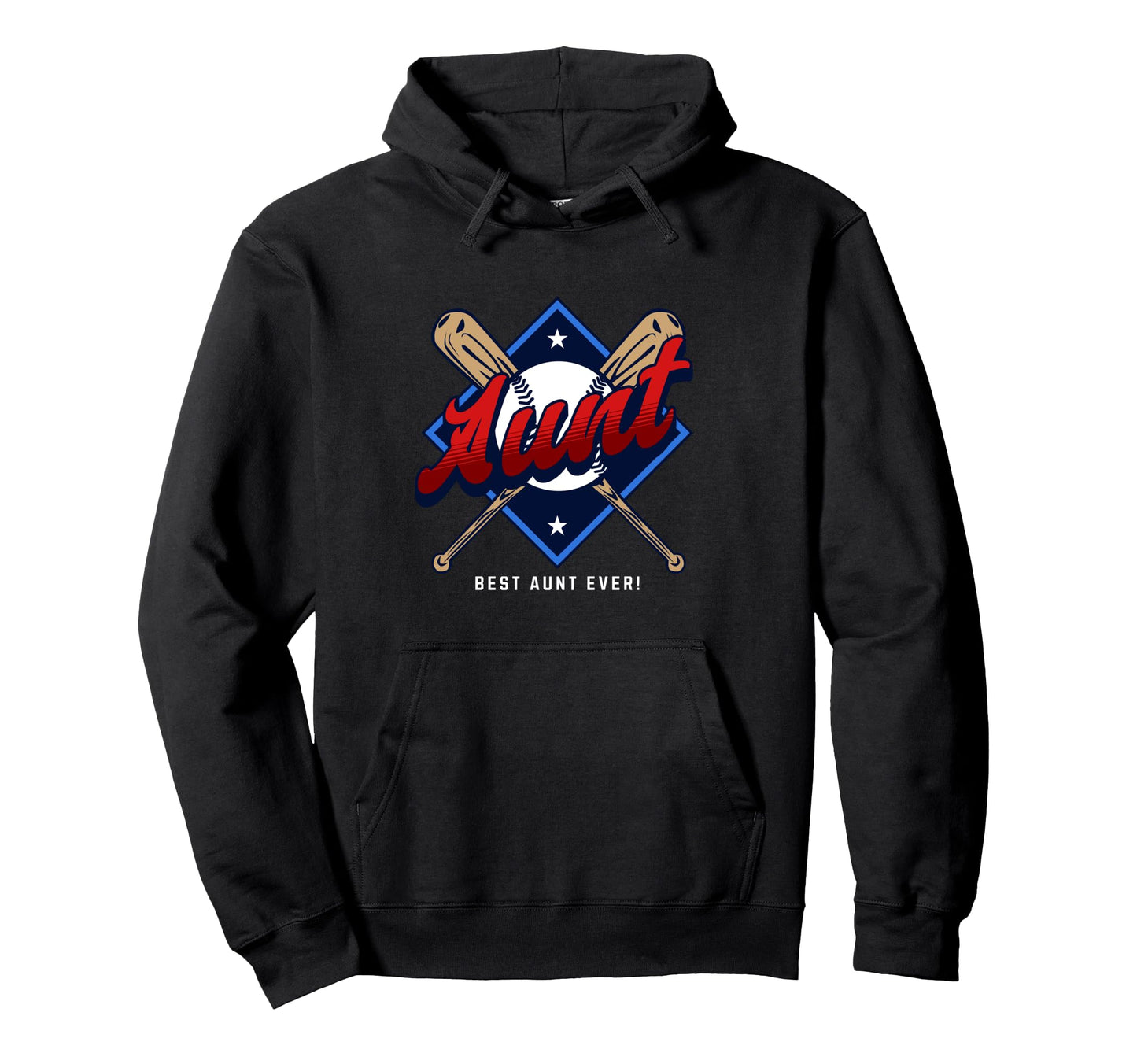 Baseball Aunt Baseball Supporter Hoodie - Fun Novelty Design for Adults - T-Shirt, Sweatshirt, Hoodie