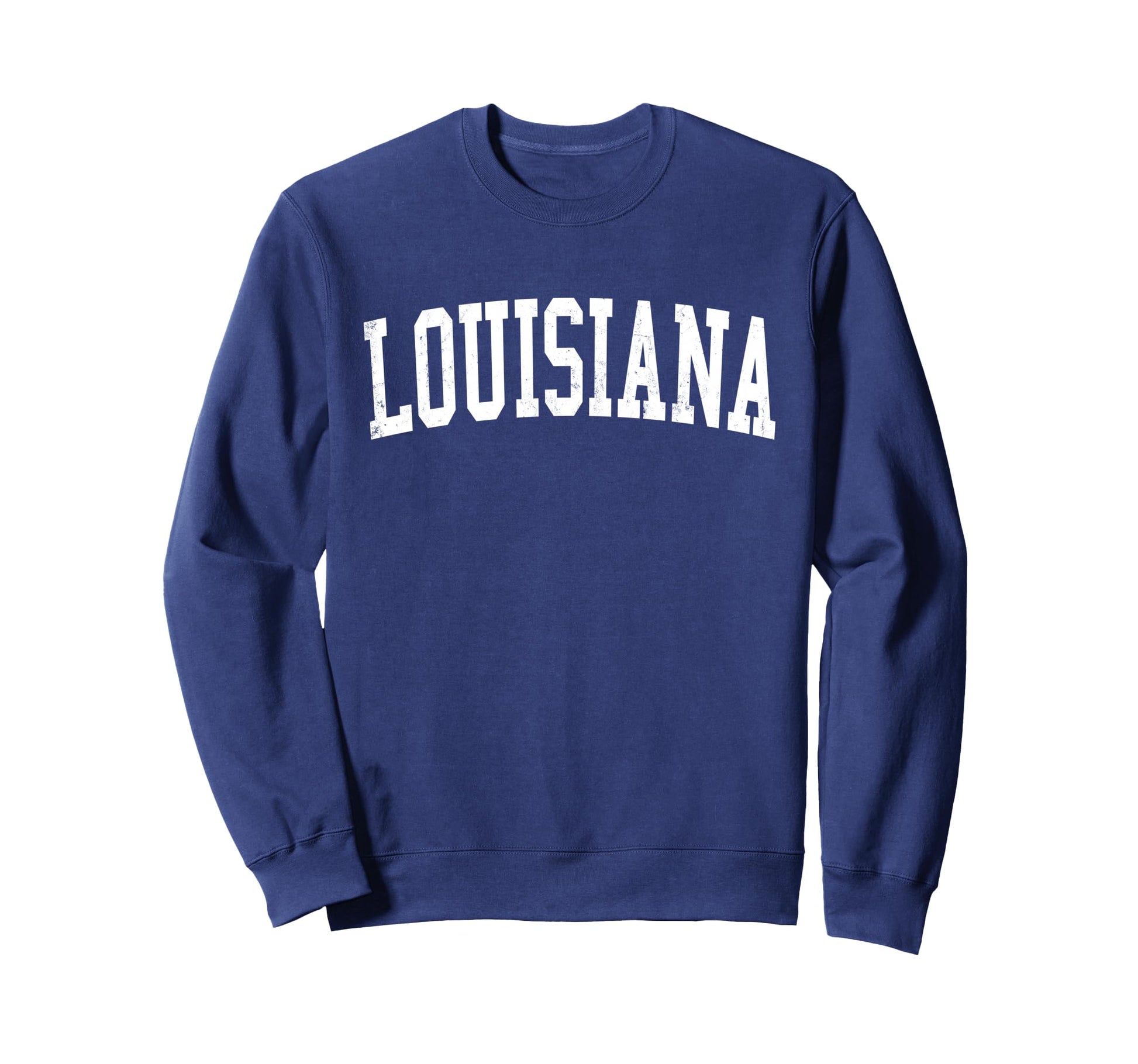 Louisiana Distressed White Sweatshirt - Casual Everyday Wear for Adults - T-Shirt, Sweatshirt, Hoodie