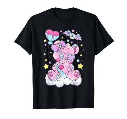 Kawaii Pastel Goth Scary Bear T-Shirt - Minimalist Print Men Women - T-Shirt, Sweatshirt, Hoodie