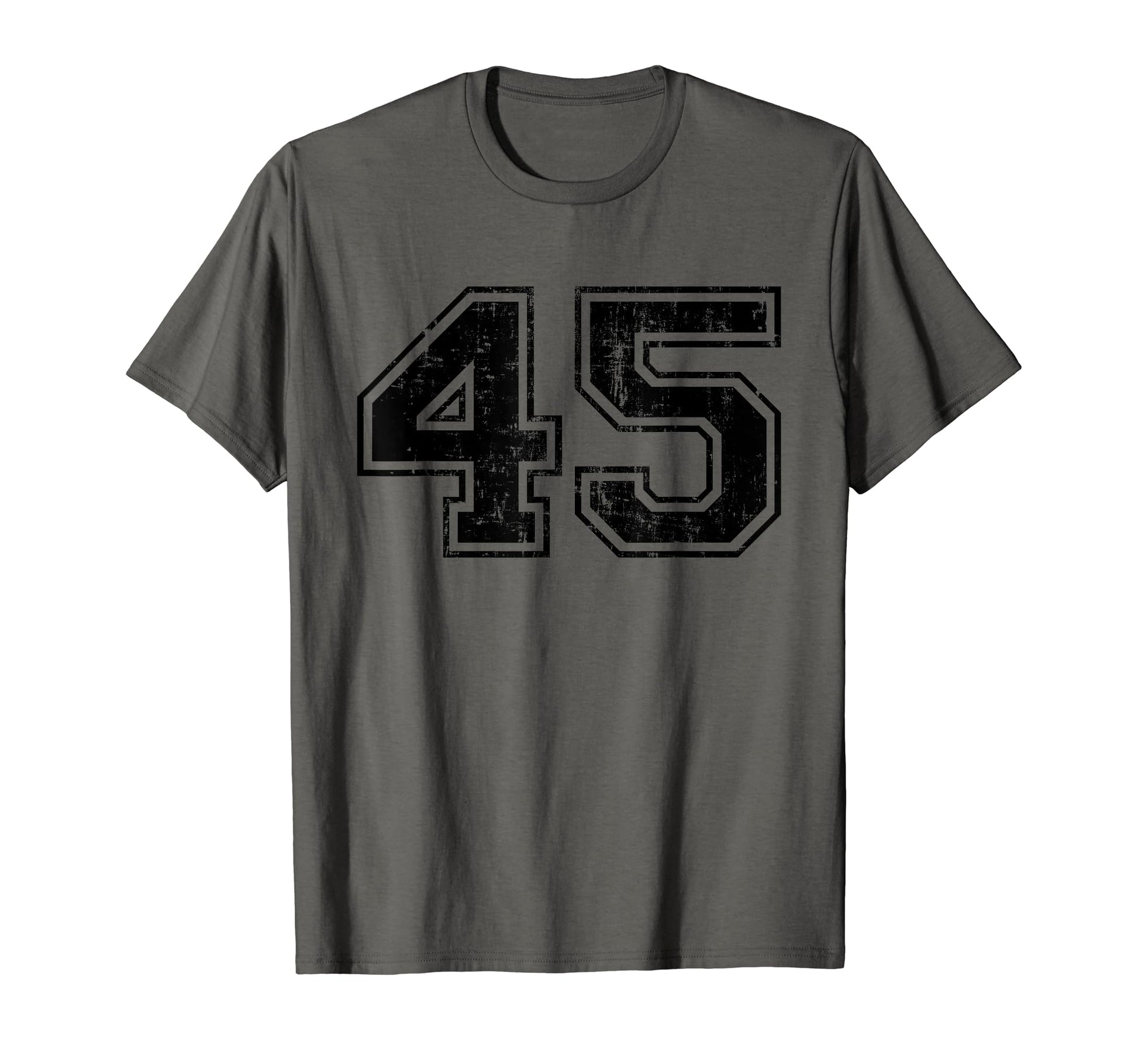 Number 45 Varsity Distressed Sport Team T-Shirt - Graphic Print Unisex - T-Shirt, Sweatshirt, Hoodie
