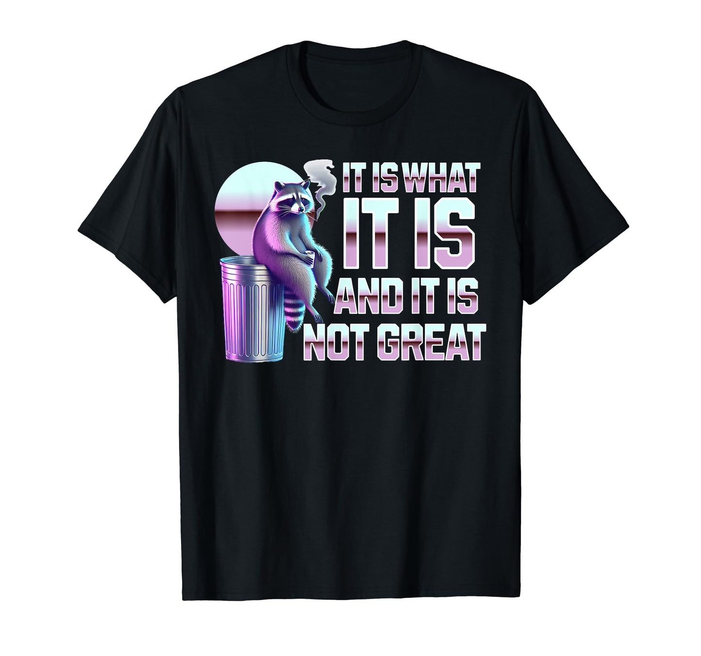 Funny Raccoon Meme Pastel Vaporwave T-Shirt - Trendy Graphic for Adults - T-Shirt, Sweatshirt, Hoodie