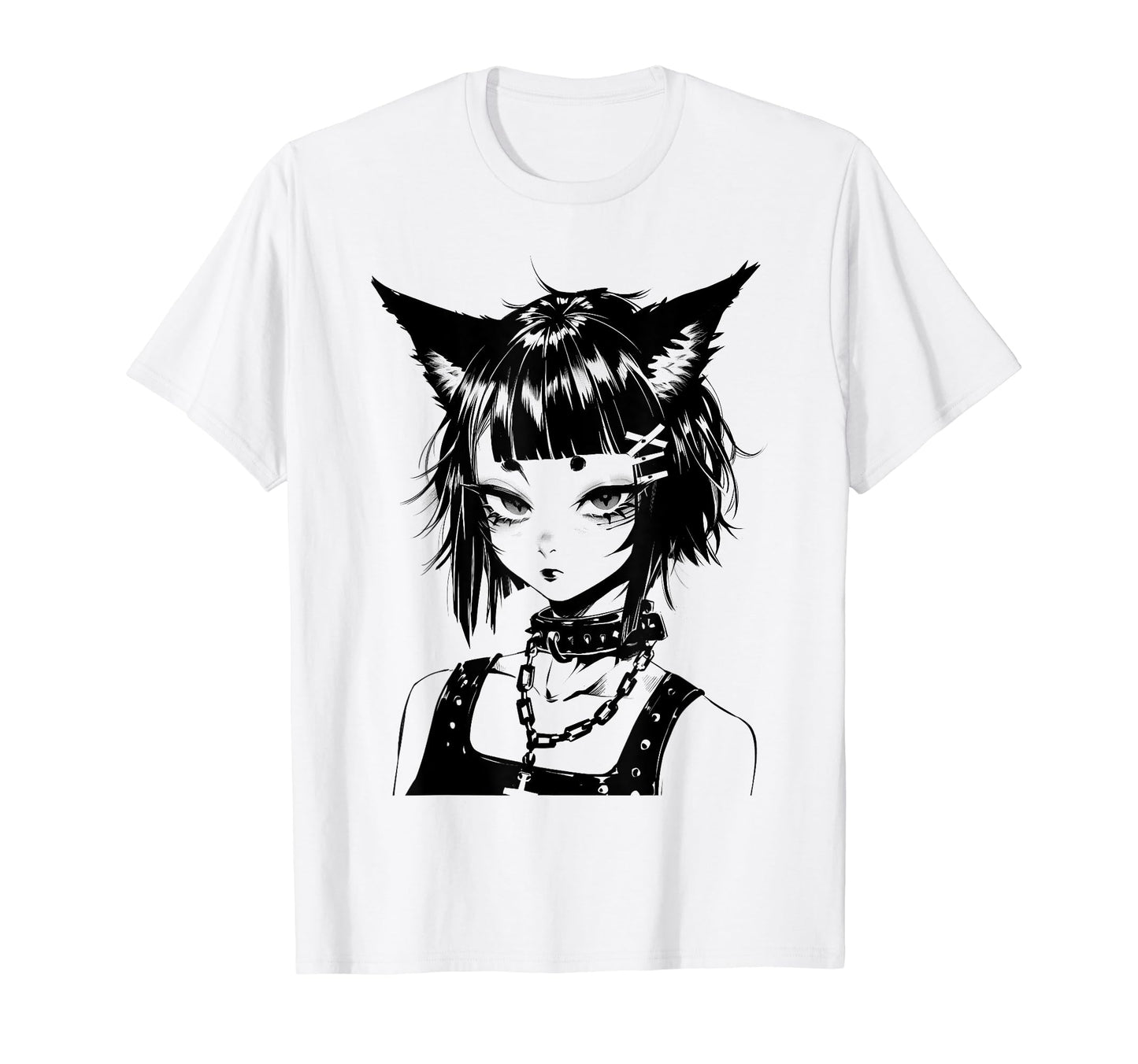Cat Anime Manga Goth Alternative Y2K T-Shirt - Streetwear Style for Adults - T-Shirt, Sweatshirt, Hoodie