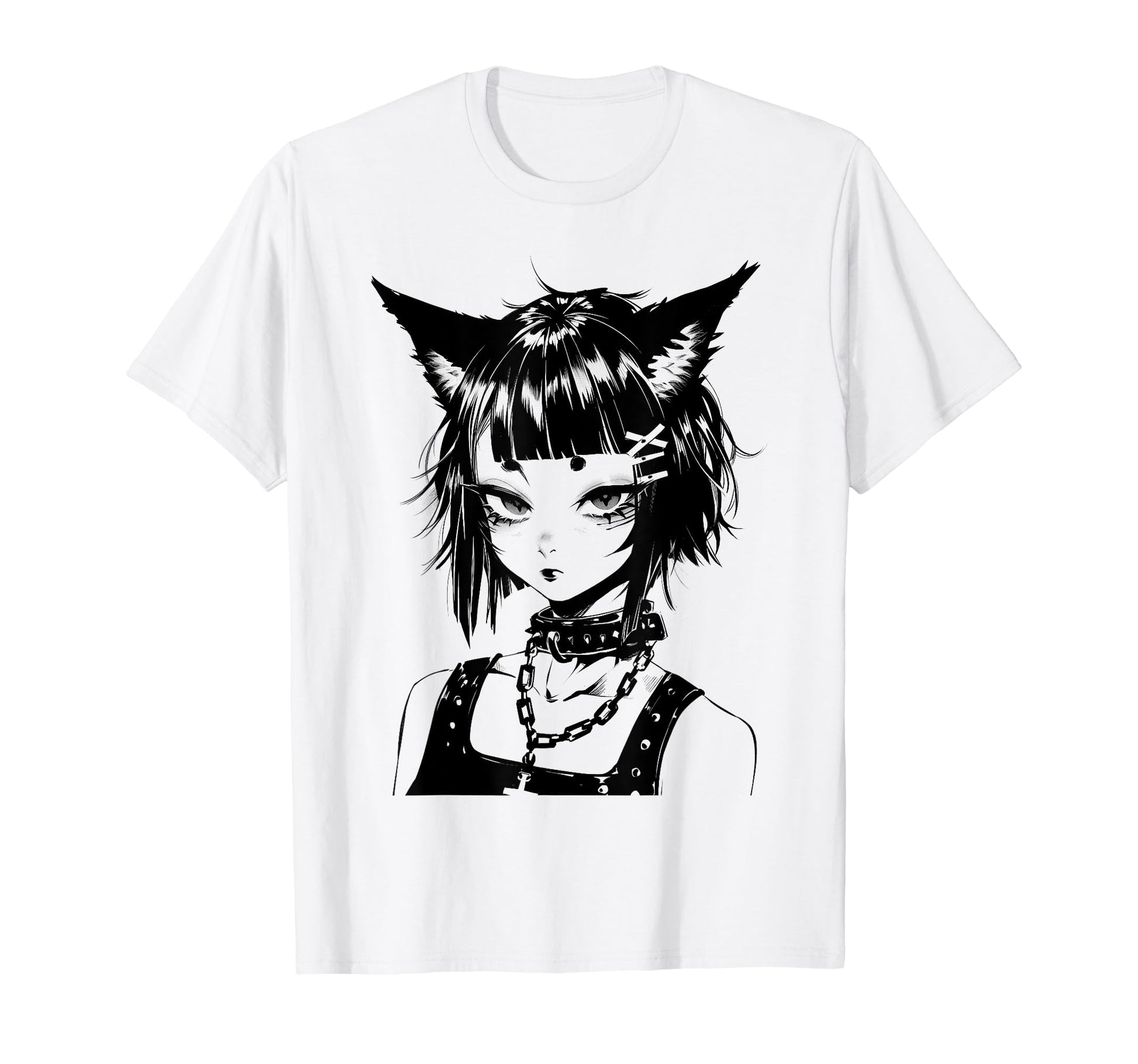 Cat Anime Manga Goth Alternative Y2K T-Shirt - Streetwear Style for Adults - T-Shirt, Sweatshirt, Hoodie