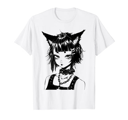 Cat Anime Manga Goth Alternative Y2K T-Shirt - Streetwear Style for Adults - T-Shirt, Sweatshirt, Hoodie