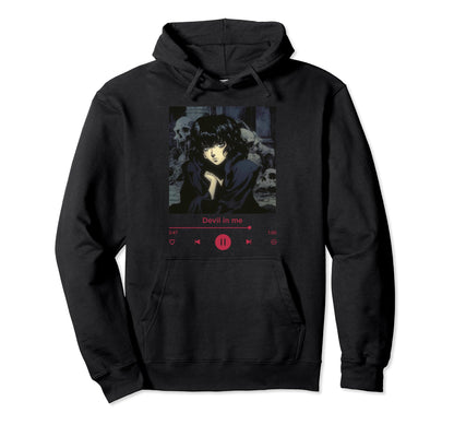 Dark Anime Lover Music Eyes Grunge Goth Hoodie - Graphic Print for Adults - T-Shirt, Sweatshirt, Hoodie