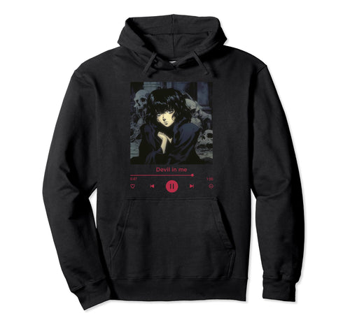 Dark Anime Lover Music Eyes Grunge Goth Hoodie - Graphic Print for Adults - T-Shirt, Sweatshirt, Hoodie