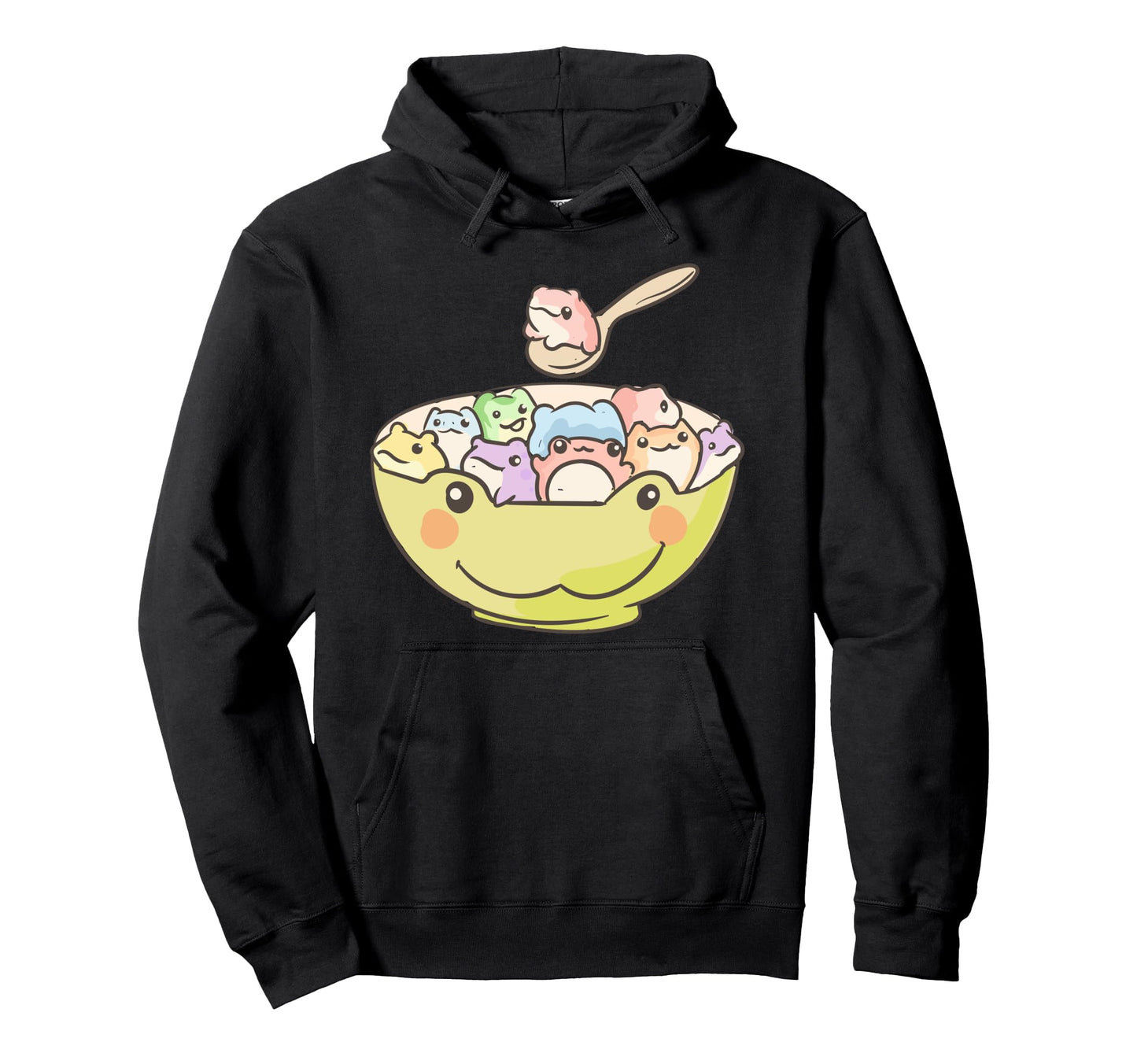 Kawaii Anime Frogs Frog Cereal Aesthetic Hoodie - Graphic Print for Adults - T-Shirt, Sweatshirt, Hoodie