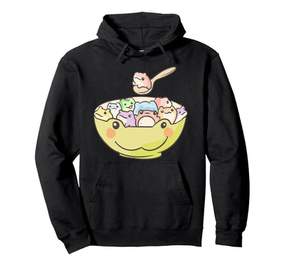 Kawaii Anime Frogs Frog Cereal Aesthetic Hoodie - Graphic Print for Adults - T-Shirt, Sweatshirt, Hoodie