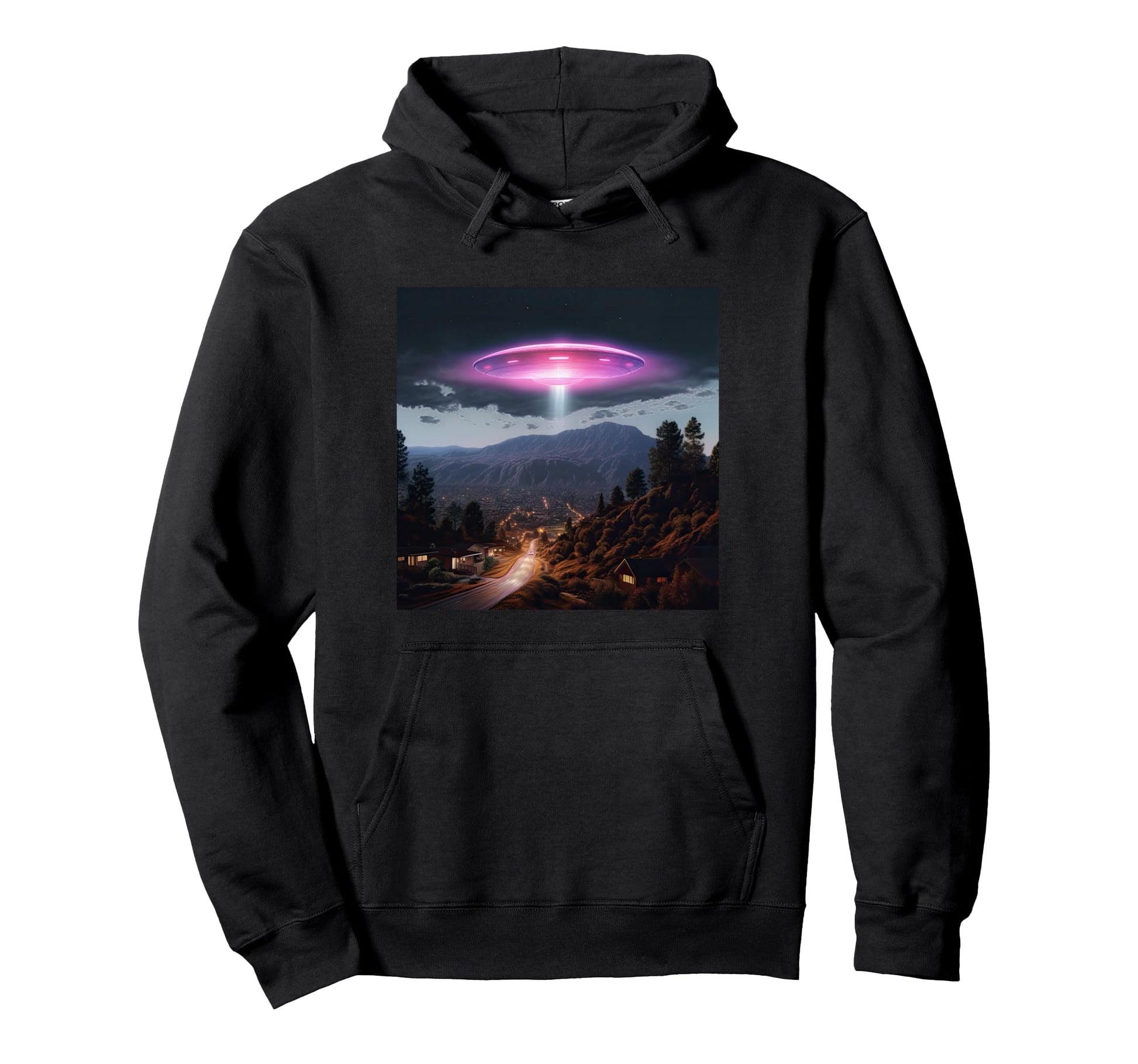 Alien Abduction Alien Vaporwave Ufo Hoodie - Minimalist Print Men Women - T-Shirt, Sweatshirt, Hoodie