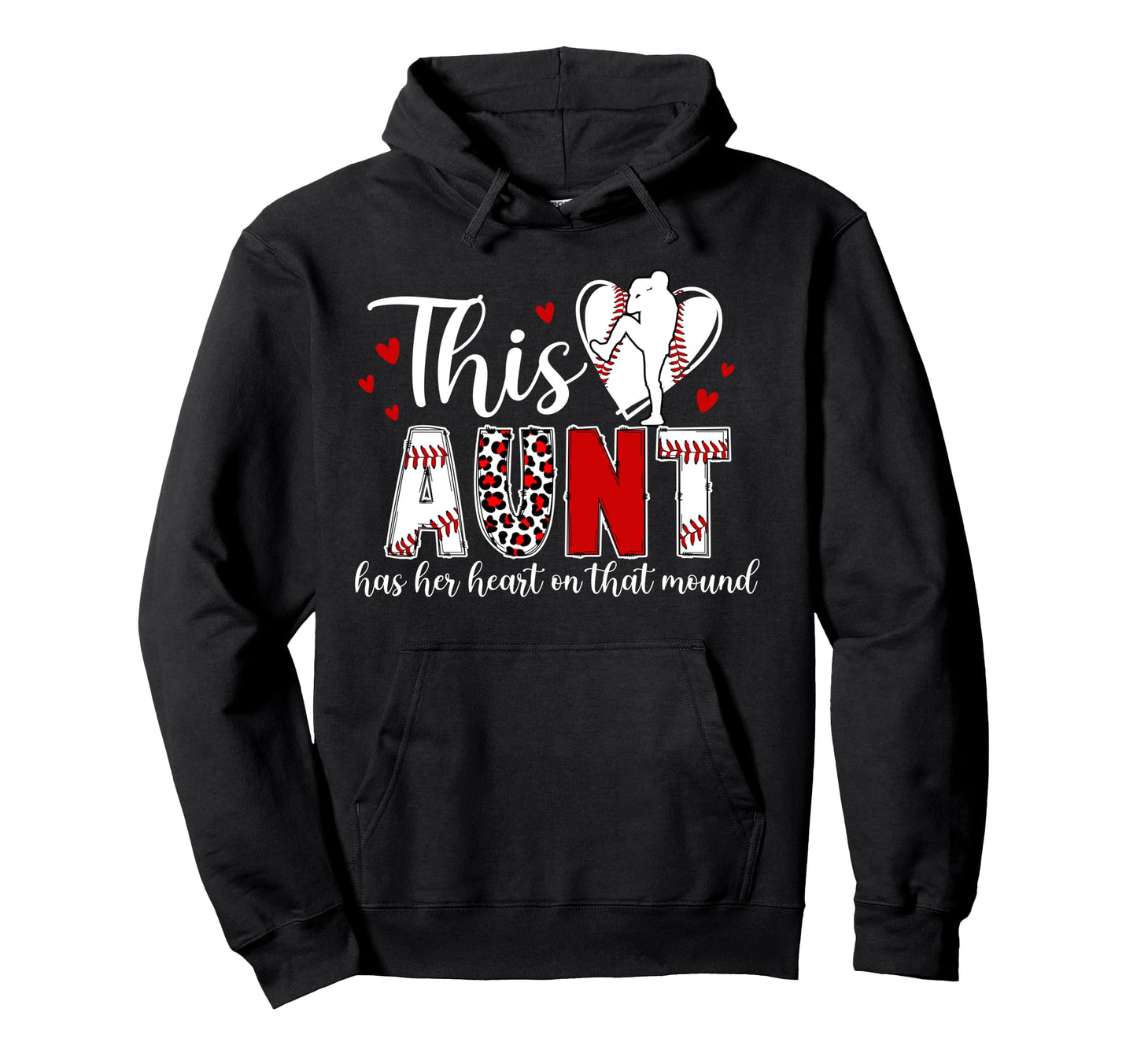 Proud Baseball Pitcher Aunt Baseball Hoodie - Novelty Apparel Unisex - T-Shirt, Sweatshirt, Hoodie