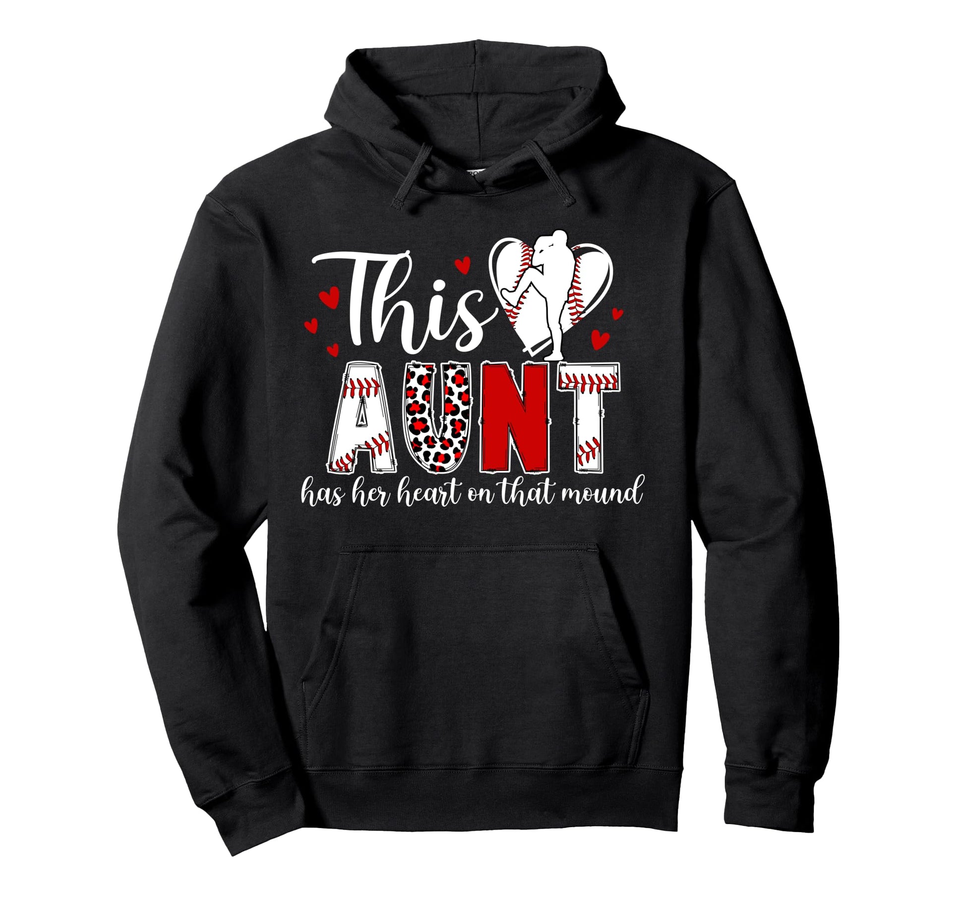 Proud Baseball Pitcher Aunt Baseball Hoodie - Novelty Apparel Unisex - T-Shirt, Sweatshirt, Hoodie