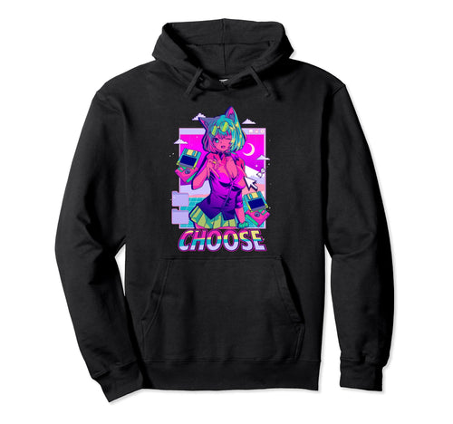 Japanese Synthwave Choose Floppy Discs Hoodie - Streetwear Style Men Women - T-Shirt, Sweatshirt, Hoodie