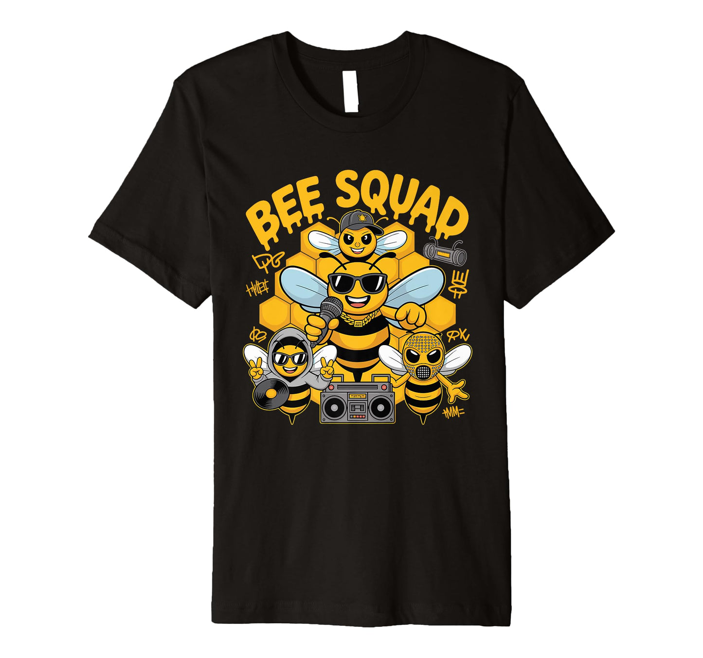 Bees Hip Hop Dance Crew Old School Rap T-Shirt - Graphic Print Men Women - T-Shirt, Sweatshirt, Hoodie