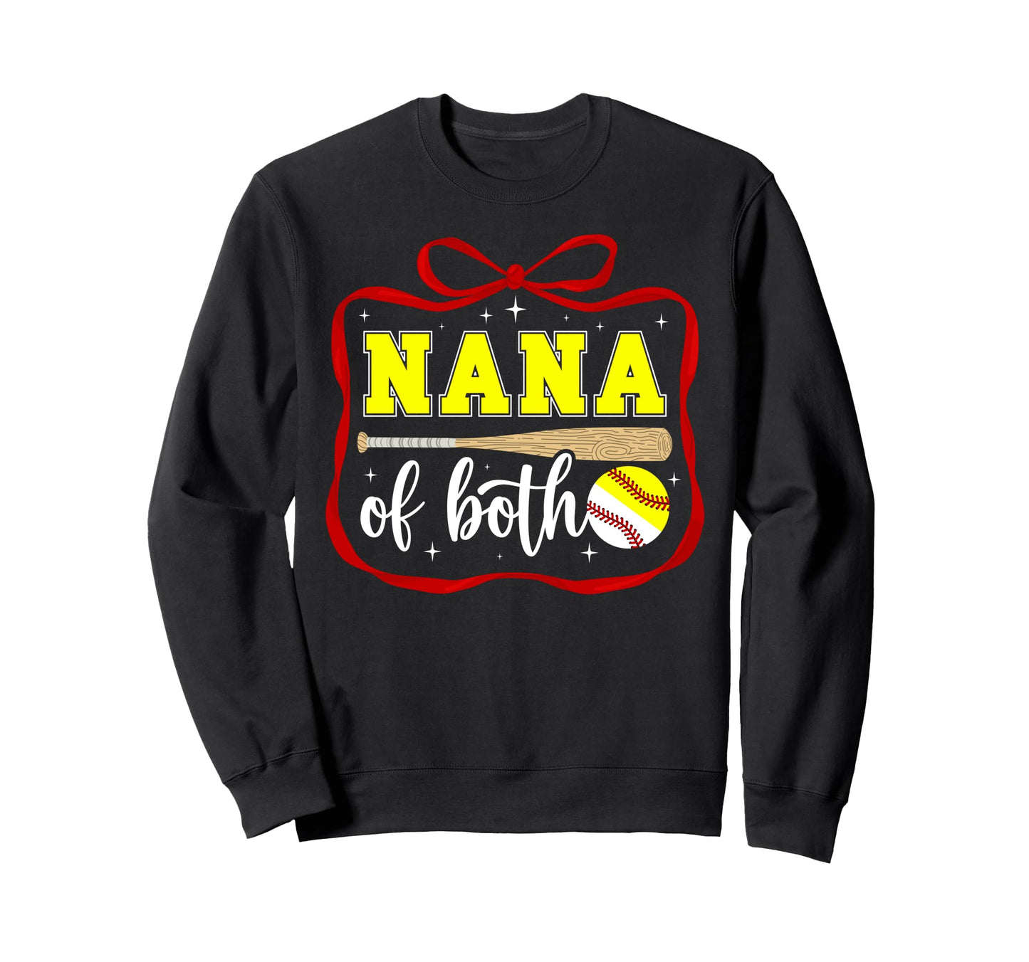 Nana Both Coquette Baseball Softball Sweatshirt - Trendy Graphic Unisex - T-Shirt, Sweatshirt, Hoodie
