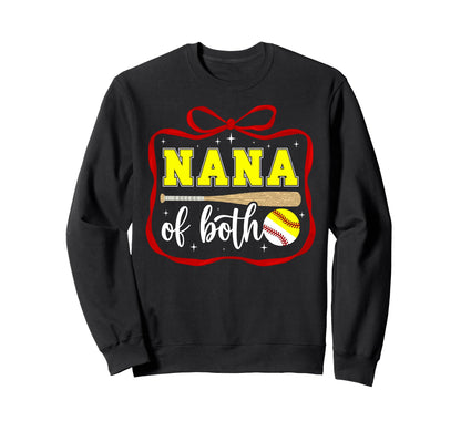 Nana Both Coquette Baseball Softball Sweatshirt - Trendy Graphic Unisex - T-Shirt, Sweatshirt, Hoodie