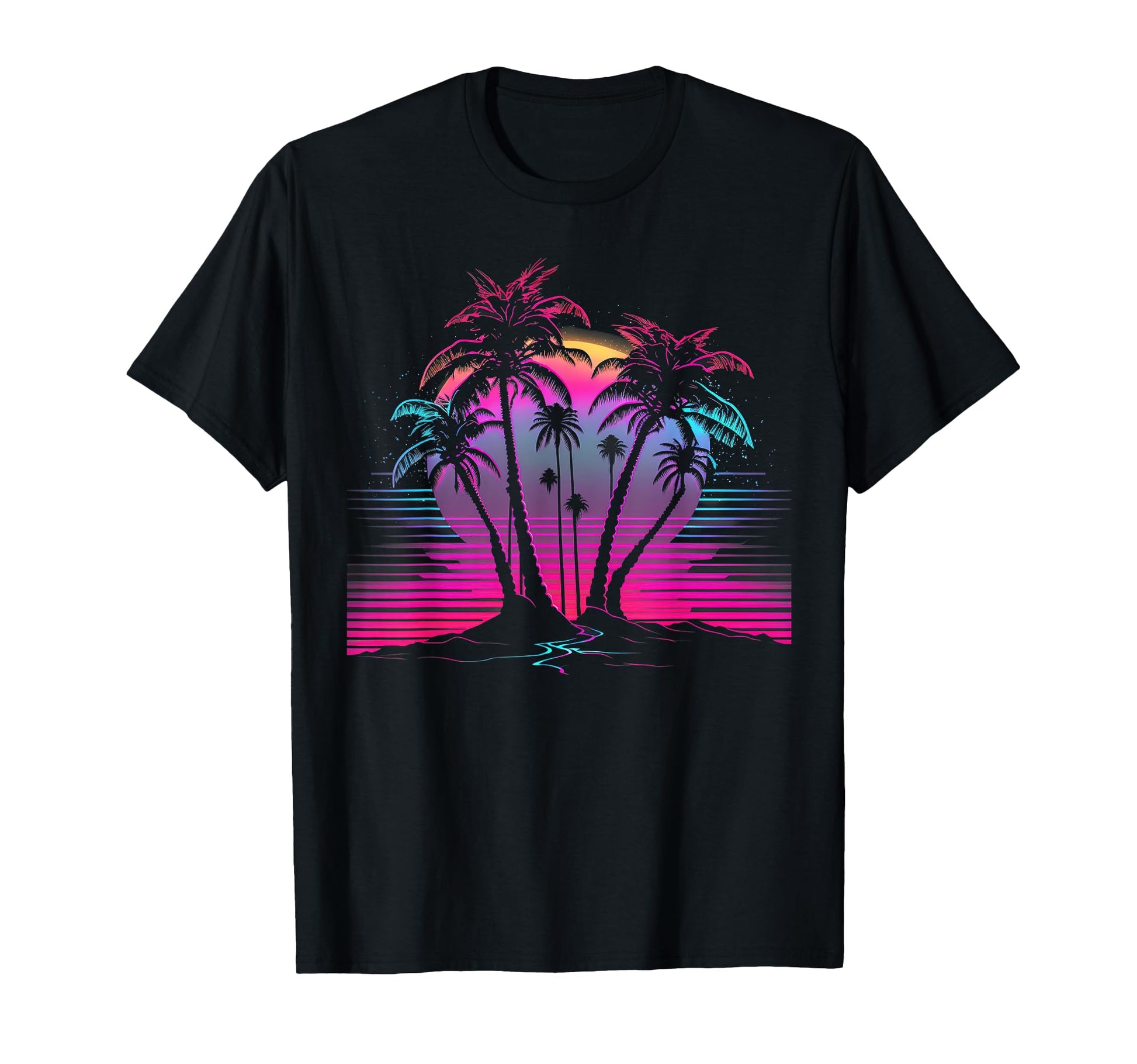 Palm Tree Vaporwave Retrowave Aesthetic T-Shirt - Graphic Print for Adults - T-Shirt, Sweatshirt, Hoodie
