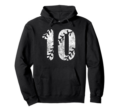 Baseball Softball Mom 10 Number 10 Hoodie - Casual Everyday Wear Unisex - T-Shirt, Sweatshirt, Hoodie