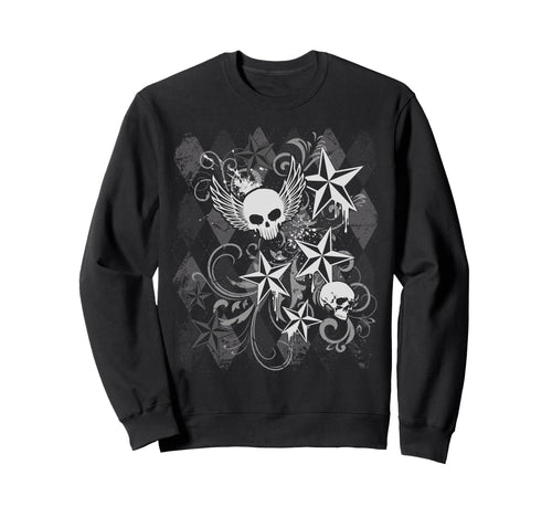 Y2K Grunge Skull Wings 2000S 90S Sweatshirt - Fun Novelty Design Unisex - T-Shirt, Sweatshirt, Hoodie
