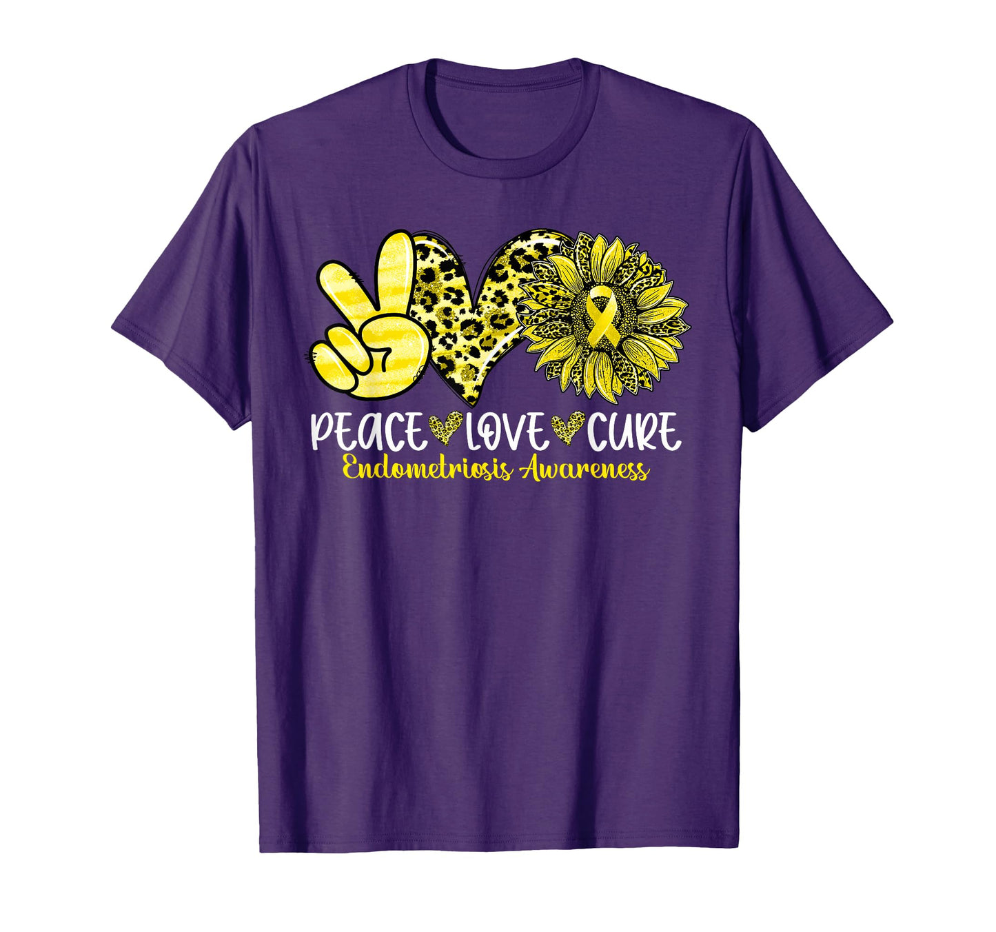 Peace Love Cure Sunflower Leopard T-Shirt - Streetwear Style Men Women - T-Shirt, Sweatshirt, Hoodie